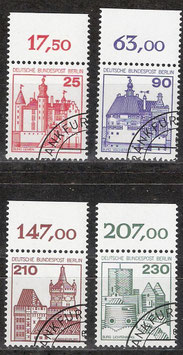 BERL 587-590 gestempelt mit Bogenrand oben (RWZ)