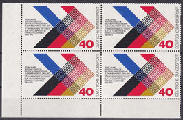 BRD 753 postfrisch Viererblock mit Eckrand links unten