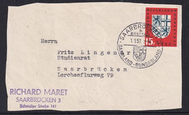 SAAR-B 379 auf Briefstück mit Ersttagsstempel (2)
