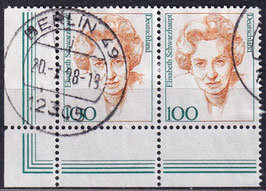 BRD 1955 gestempelt waagrechtes Paar mit Eckrand links unten