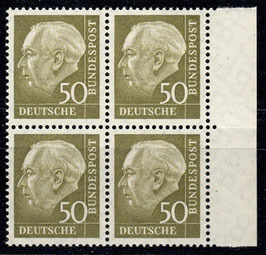 BRD 262x postfrisch Viererblock mit Bogenrand rechts