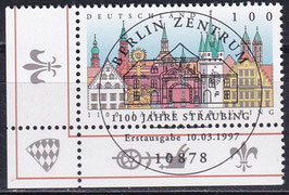 BRD 1910 gestempelt ESST mit Eckrand links unten