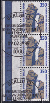 BERL 835A gestempelt senkrechter Dreierstreifen mit Bogenrand links