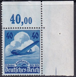 DR 603 postfrisch mit Eckrand rechts oben