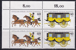 BRD 1255-1256 postfrisch Viererblock mit Eckrand links oben