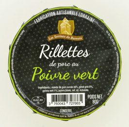 Rillette de porc au Poivre vert 80 g.