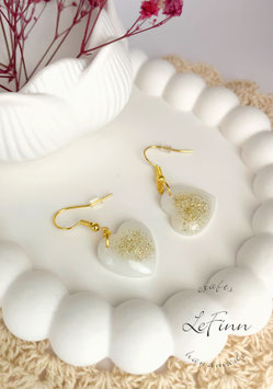 Herzohrringe weiss gold Glitzer