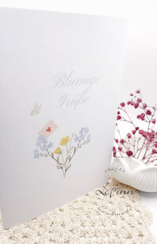 Klappkarte "Blumige Grüße"