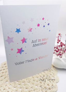 Klappkarte "Auf in neue Abenteuer..."