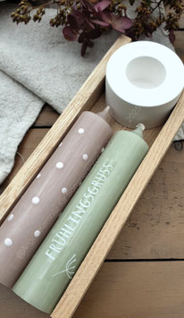 Kerzen 2er-Set in Geschenkverpackung "FRÜHLINGSGRUSS_2"