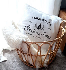 Kissenbezug Farm Fresh Christmas Trees, 50x50cm