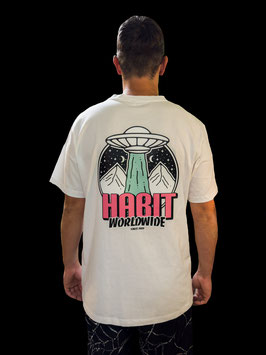 Habit Worldwide Tee Pink White