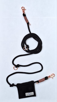 Borsetta Se Chic + guinzaglio variabile nero - rosato