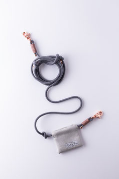 Borsetta Se Chic + guinzaglio variabile grigio / rosato