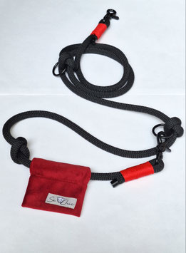 Borsetta Se Chic + guinzaglio variabile nero / Rosso