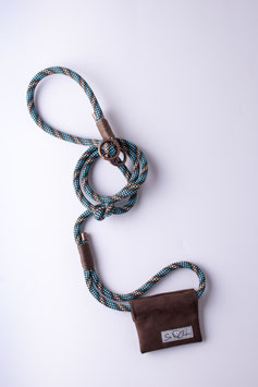 Borsetta Se Chic + guinzaglio turchese/marrone Retriever