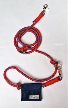 Borsetta Se Chic + guinzaglio variabile rosso/blu