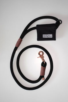 Borsetta Se Chic + guinzaglio Standard nero/rosé