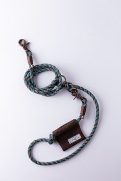 Borsetta Se Chic + guinzaglio variabile turchese/marrone