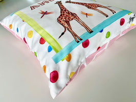 Personalized Pillow "Giraffes pink"