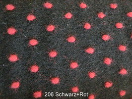 Wollstoff mit Punkten -206 Schwarz+Rot-