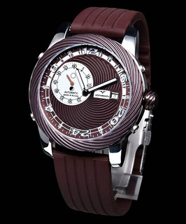 Automatic 24hr watch "SUBTERRENE" by UMNYASHOV, sapphire crystal, stainless steel, Ø45mm