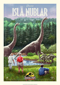 Isla Nublar Jurassic Park Movie Kunstdruck 30th Anniversary Limited Edition 42 x 30cm FaNaTtic