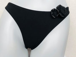 Schwarzes Bikini-Höschen mit Rosetten, von Aubade / Größe 36