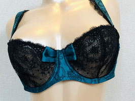 Petrolblauer Satin-und Spitzen-BH von Aubade