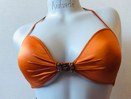 Orangefarbenes Schalen-Bikinitop von RCrescentini / Größe 85 C