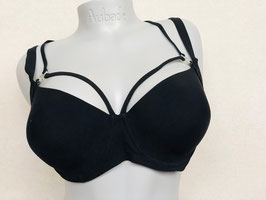 Schwarzes Bändchen-Bikinitop von Marlies Dekkers / Größe 75 F