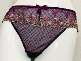 Schwarzer, farbig verzierter Slip von Aubade / Größe 46