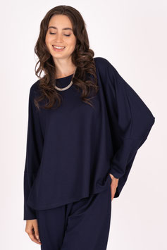 Bigshirt Kurz Fledermausärmel aus dickem Stoff