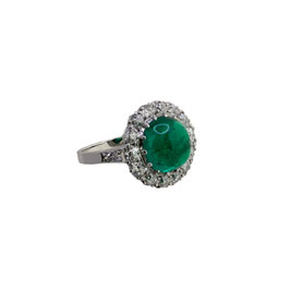 Smaragd Diamant Ring, ca. 1900