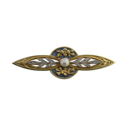 Perlen Email Diamant Brosche, französisch, um 1890
