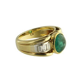 Smaragd Diamant Ring, signiert Bucherer