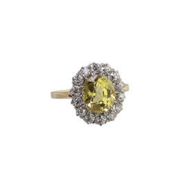 Gelber Saphir Diamant Ring