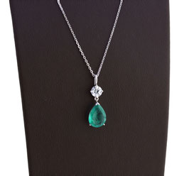 Smaragd Diamant Anhänger