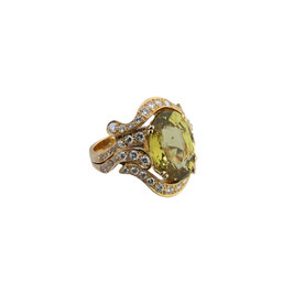 Chrysoberyll Diamant Ring, signiert Paul Binder, Zürich