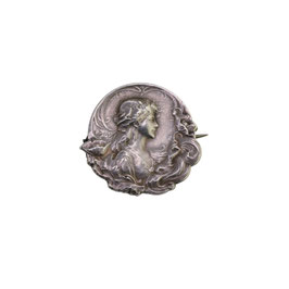 Silber Brosche, Signiert Emile Dropsy