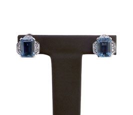 Aquamarin Diamant Ohrclips