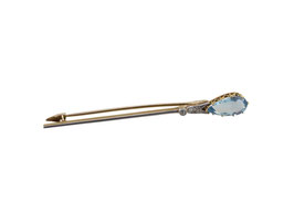 Aquamarin Diamant Brosche