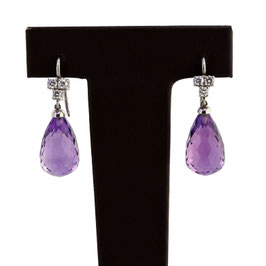 Amethyst Diamant Ohrgehänge