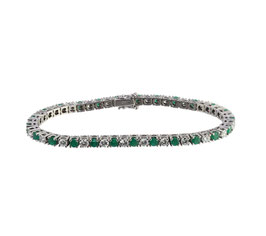Smaragd Diamant Armband, signiert Bucherer