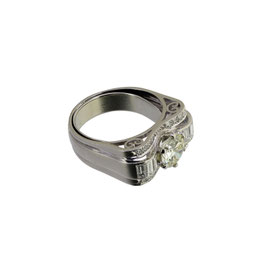 Diamant Ring, aus den 1940er Jahren, signiert von Bucherer,