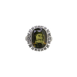 Turmalin Diamant Ring, signiert von Burch & Korrodi, Zürich,