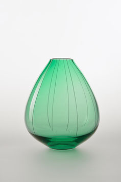 Vase "TINE" Farbe: Grün mit Linienschliff