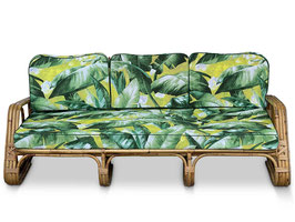 Rattan mid century sofa