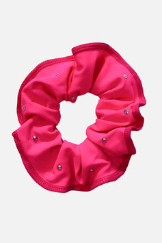 Haargummi hot pink lycra mit Steinchen