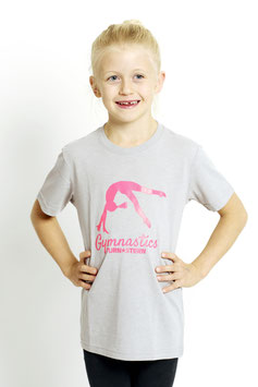 Girls T-Shirt by TURNSTERN grau mit pinken Aufdruck